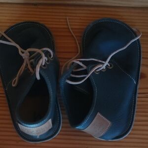Kids Leather Shoes - Blue/Green